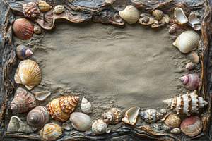 Memory frame adorned with seashells, a Photo by Pavel_design