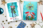 Christmas Mistletoe Watercolor Set, a Decorative Illustration by AnnieDove (Thumbnail 2 of 9)