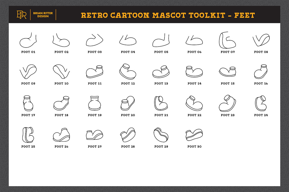 Retro Cartoon Mascot Toolkit, a Brush Add-On by Brian Ritter Design (Photo 12 of 13)