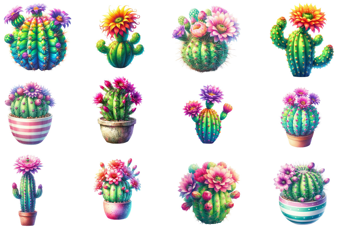 Watercolor Cactus Clipart, an Illustration by Designworld (Photo 3 of 5)