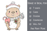 Christmas Capybara Clipart, an Illustration by Pixels.Craft (Thumbnail 3 of 6)