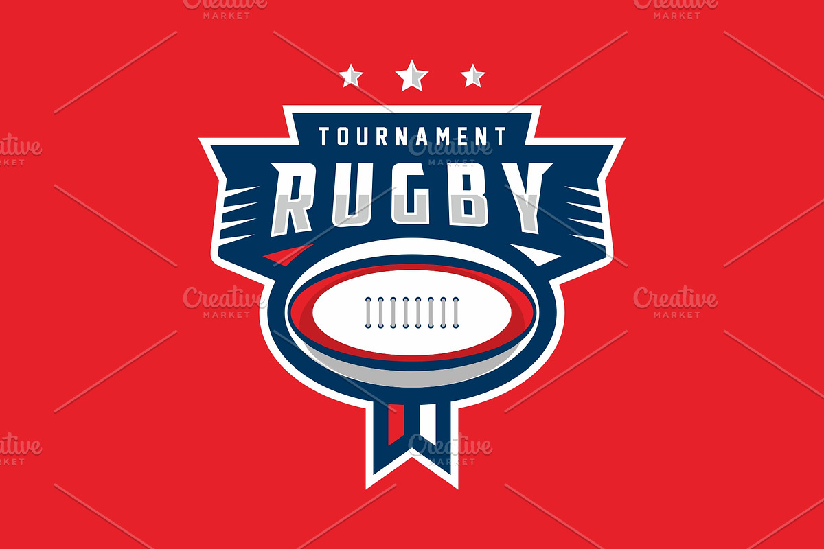Rugby badge logo, a Branding & Logo Template by swarnstudio