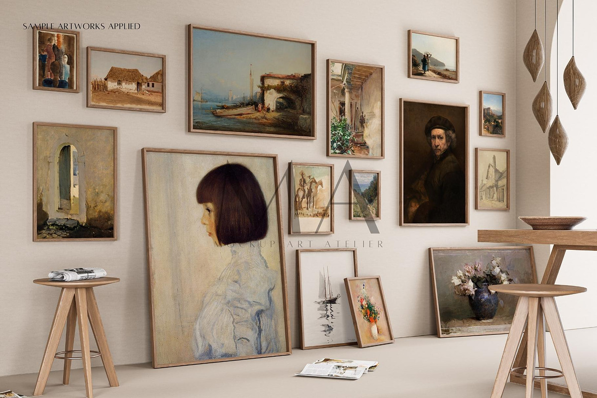 Vintage Frame Mockup Bundle Set of 9, a Household Mockup by Mockup Art Atelier (Photo 13 of 18)