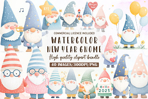 New Year Gnome Clipart, an Illustration by Sublimation Artist