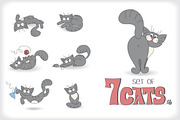 Cartoon cats illustrations, an Animal Illustration by Olga Proz (Thumbnail 1 of 3)