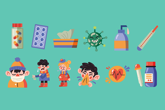 Sick Day Icon Set preview 2
