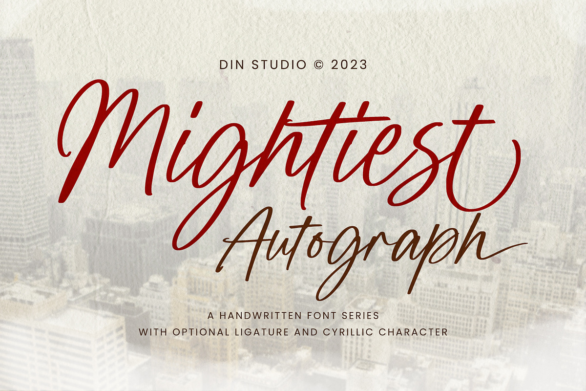 Mightiest Autograph, a Script Font by din-studio.com (Photo 1 of 10)