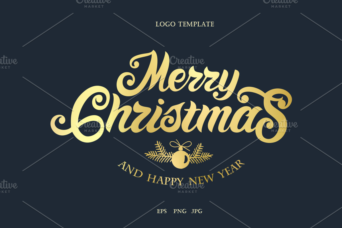 Merry Christmas Logo Template, a Poster Template by Anna's Lettering (Photo 1 of 6)