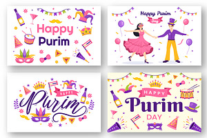 17 Happy Purim Day Illustration