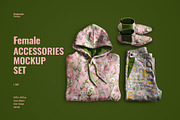 Female Accessories Mockup Set, a Hoody Mockup by Designertale (Thumbnail 1 of 6)