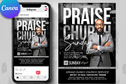 Praise Worship Church Service Flyer, a Flyer Template by Psd Templates (Thumbnail 1 of 3)