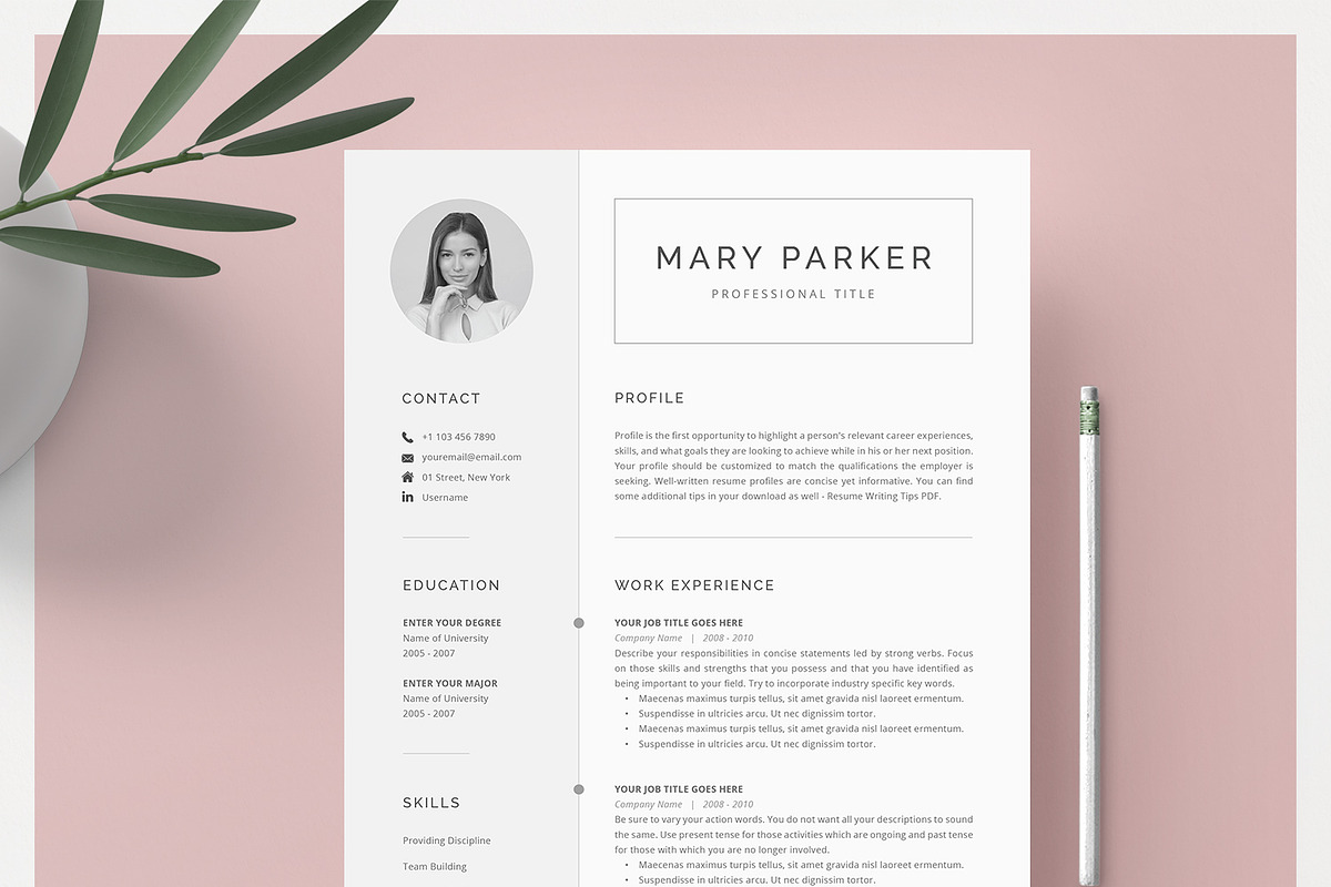 Word Resume & Cover Letter Template, a Resume Template by DemeDesign (Photo 1 of 6)