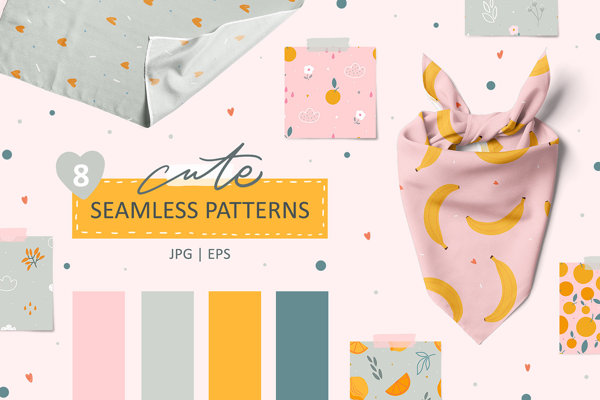 Kids cute seamless patterns, a Pattern Graphic by hanifa_design (Photo 1 of 11)