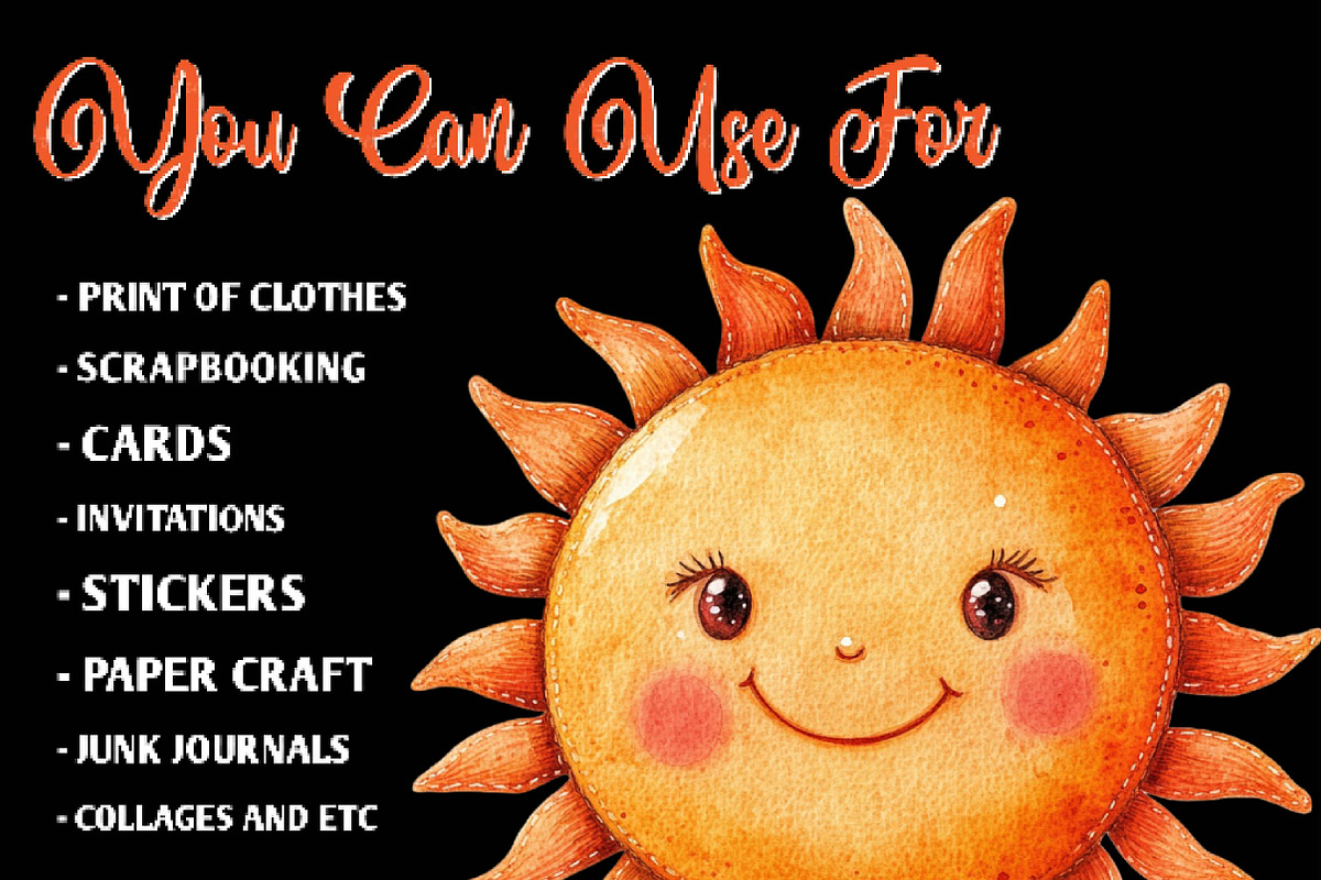 Cute Autumn Sun Clipart, an Illustration by CreationArt (Photo 9 of 9)