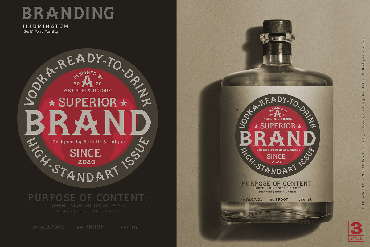 illuminatum - serif font family, a Serif Font by Artistic & Unique (Photo 7 of 14)