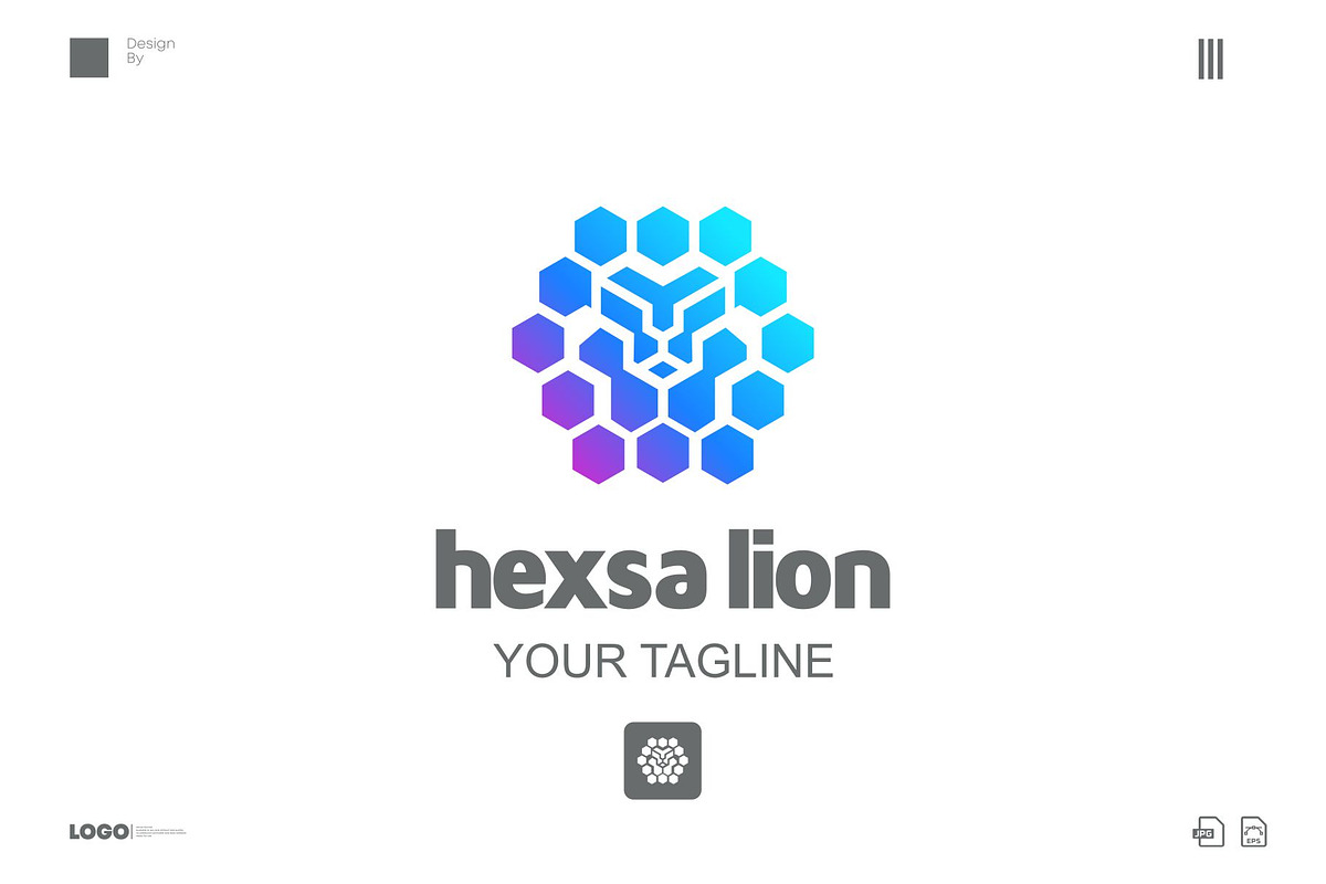 Vector hexagon lion head for safari, a Background Graphic by galaxyd (Photo 2 of 2)