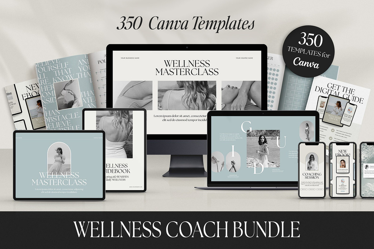Wellness Course Creator Bundle CANVA, a Presentation Template by Studio Loire (Photo 1 of 9)