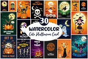 Halloween Card Sublimation Clipart, an Illustration by Dream Creation (Thumbnail 1 of 5)