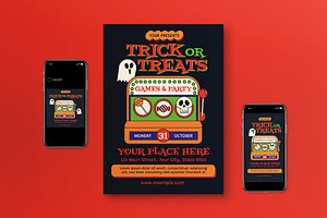 Trick or Treat Flyer Set, a Flyer Template by graphicook