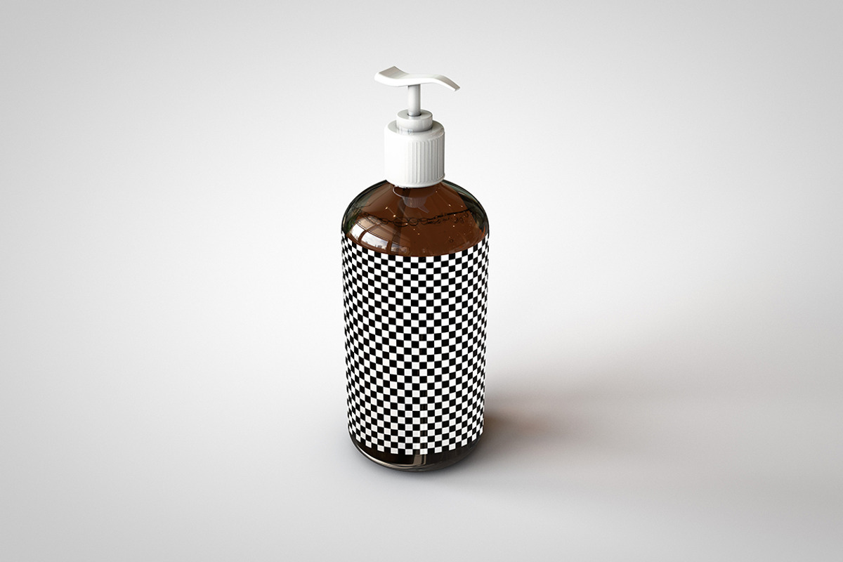 Amber Pump Bottle Mock-Up, a Pens & Pencil Mockup by TSOBG (Photo 4 of 15)