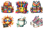 Groovy School Sublimation Clipart, a Seasonal Illustration by DreamArtGraphic (Thumbnail 3 of 4)
