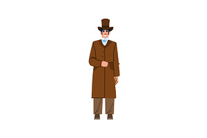 Gentleman wearing top hat and brown, a Person Illustration by pikepicture
