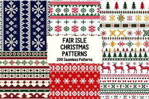 Fair Isle Nordic Christmas Patterns