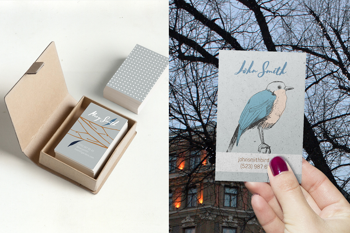 Winter Business Cards, a Business Card Template by Nadia Emelianova (Photo 3 of 3)