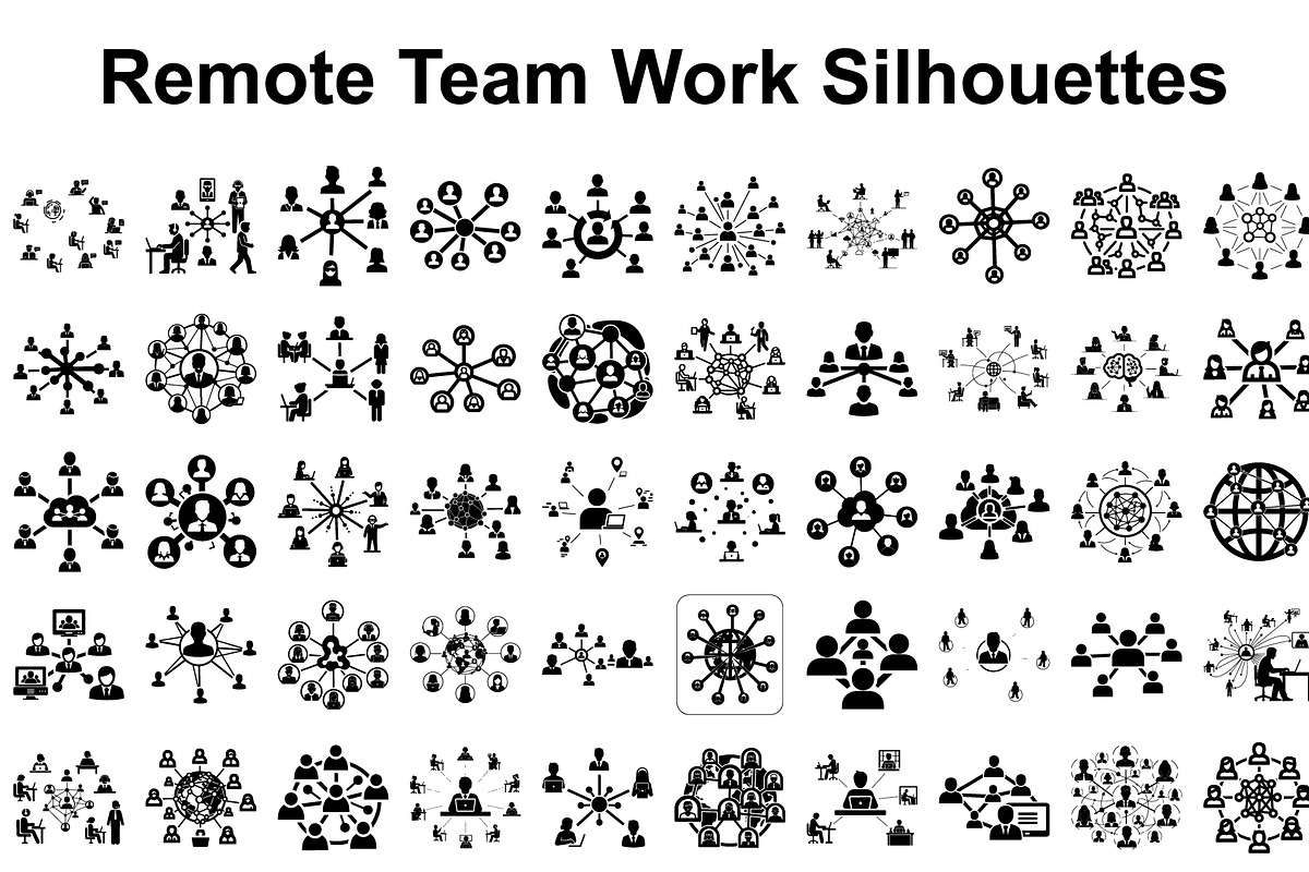 Remote Team Work Silhouettes Bundle, a Graphic by musafir_fashion (Photo 1 of 14)