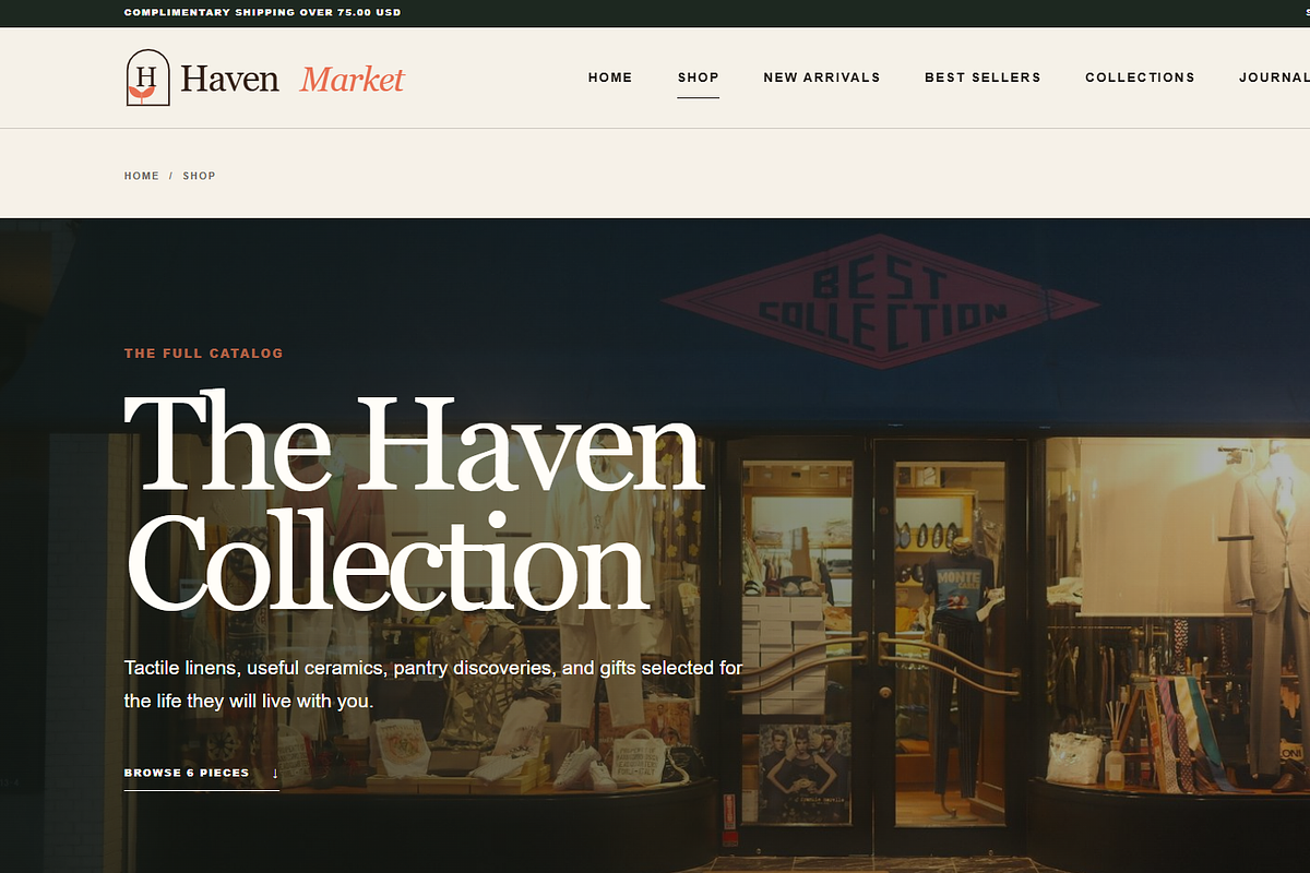 Haven Market WordPress Theme, a WordPress Template by Fixstable Studio (Photo 2 of 2)