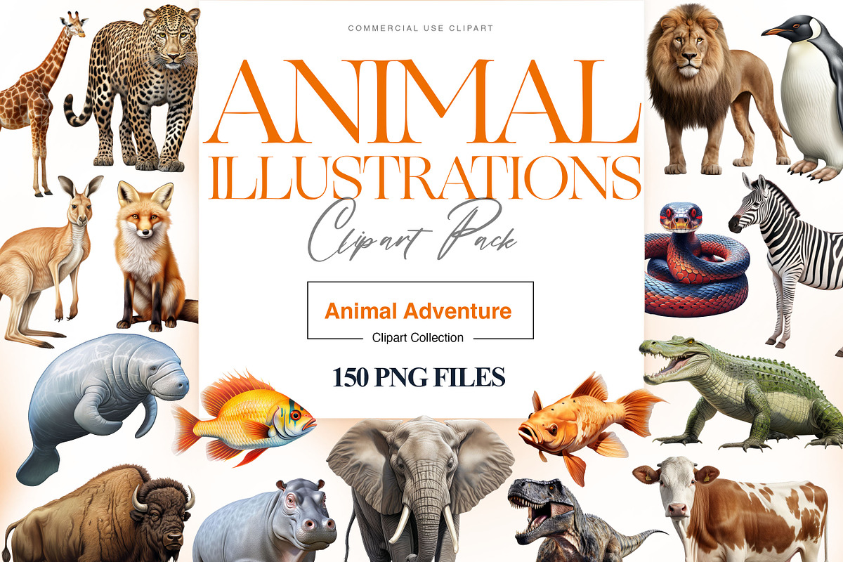 Realistic Animals Clipart, Lion PNG, an Animal Illustration by BrushstrokeArtGB (Photo 1 of 9)