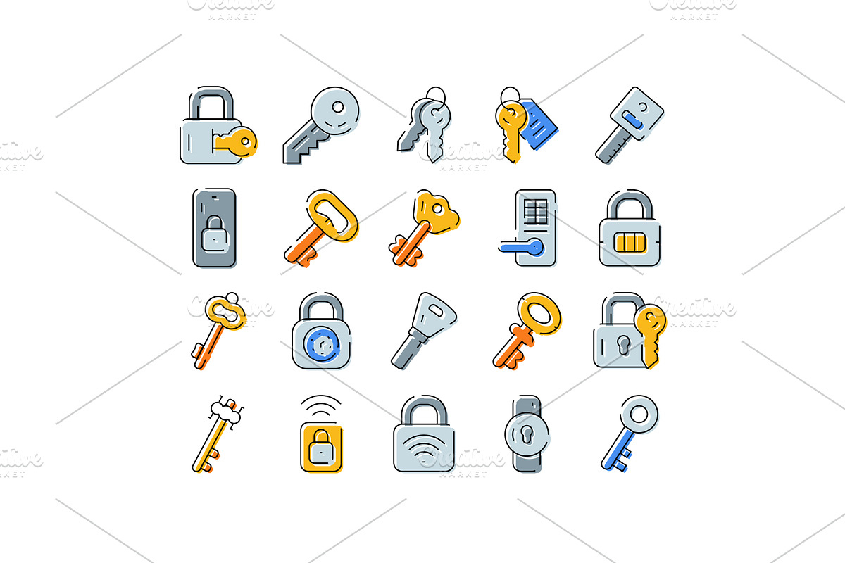 Digital and traditional security, a Technology Illustration by pikepicture