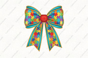 Coquette Autism Awareness Bow PNG, an Illustration by CraftArtStudio (Thumbnail 1 of 4)
