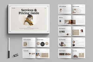 Services & Pricing Guide Landscape, a Brochure Template by E-Type