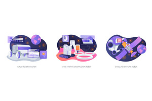 Autonomous Robots in Space Missions, a Technology Illustration by Visual Generation