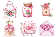Romantic Mothers Day Clipart, an Illustration by Watercolor design (Thumbnail 4 of 10)
