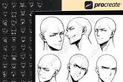 300 Procreate male faces brushes., a Brush Add-On by DrawingStoryShop (Thumbnail 2 of 6)