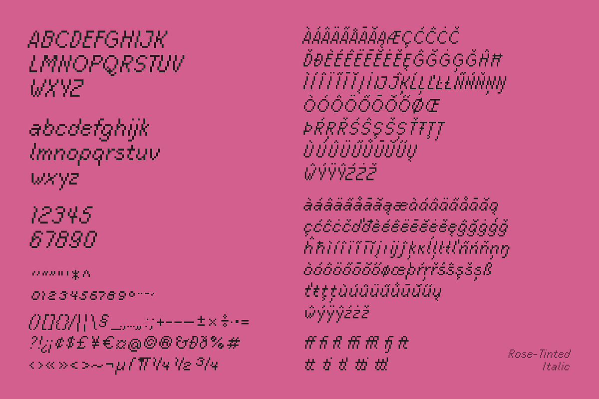 Rose-Tinted | A Pixel Type Family, a Sans Serif Font by wendyleftmealone (Photo 4 of 11)
