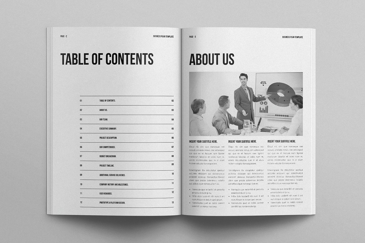 Business Plan Template, a Brochure Template by E-Type (Photo 2 of 8)