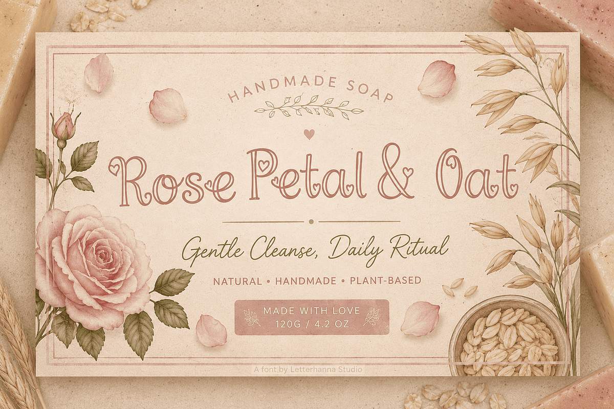 Knitheart | Cute Display Font, a Handwritten Font by Letterhanna Studio (Photo 7 of 9)