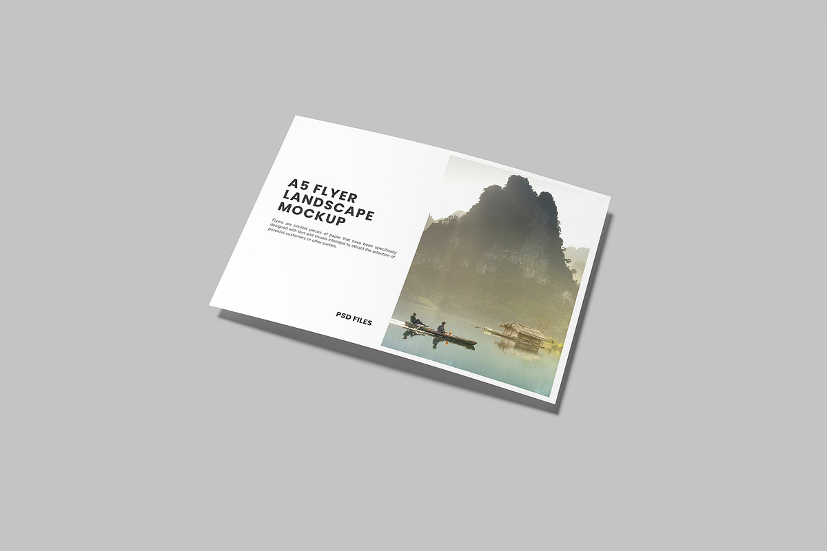 A5 Landscape Flyer Mockup, an Advertising Mockup by Graphiculon (Photo 10 of 11)