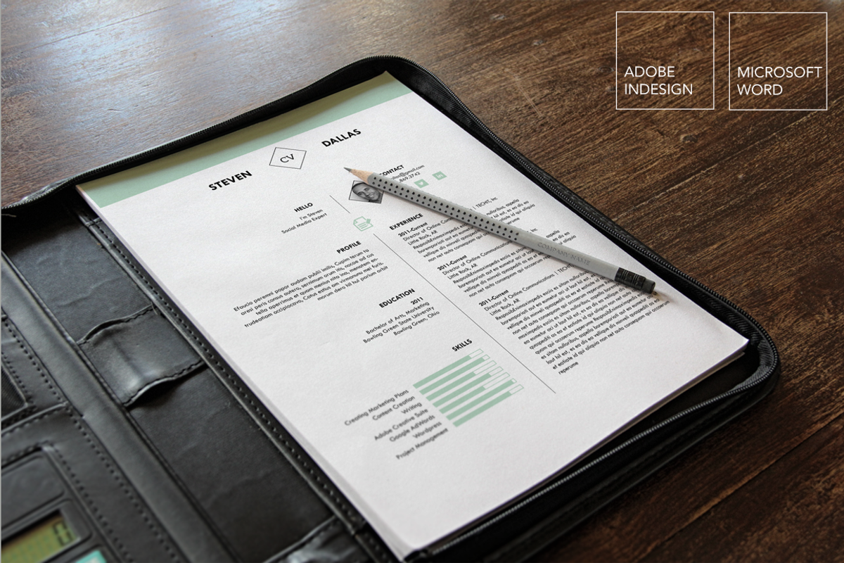 One Page Resume Template + CL, a Resume Template by Scribbled Napkin Design (Photo 1 of 3)