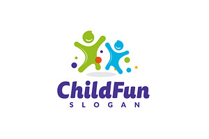 Child Fun Logo - Colorful Kids Play