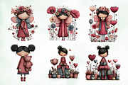 Whimsical Flowers and Girls Clipart, an Illustration by Creative Art (Thumbnail 4 of 11)