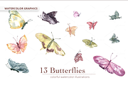 Butterfly Watercolor & Sketches, a Texture Illustration by plaidGecko (Thumbnail 2 of 5)