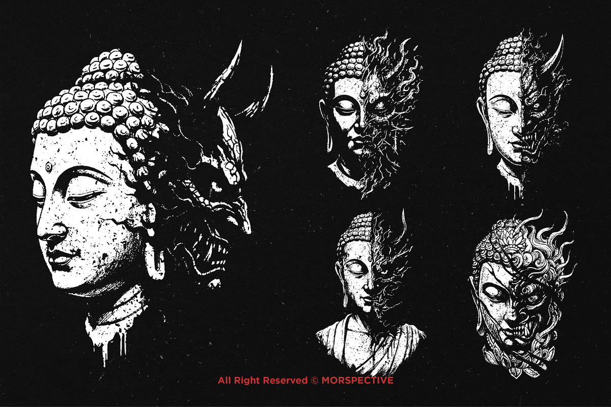 10 Bundle Dark Art Buddha Demon, an Illustration by Morspective (Photo 3 of 7)