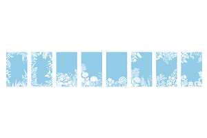 A set of blue frames with floral, an Object Illustration by Nenahliadava Design