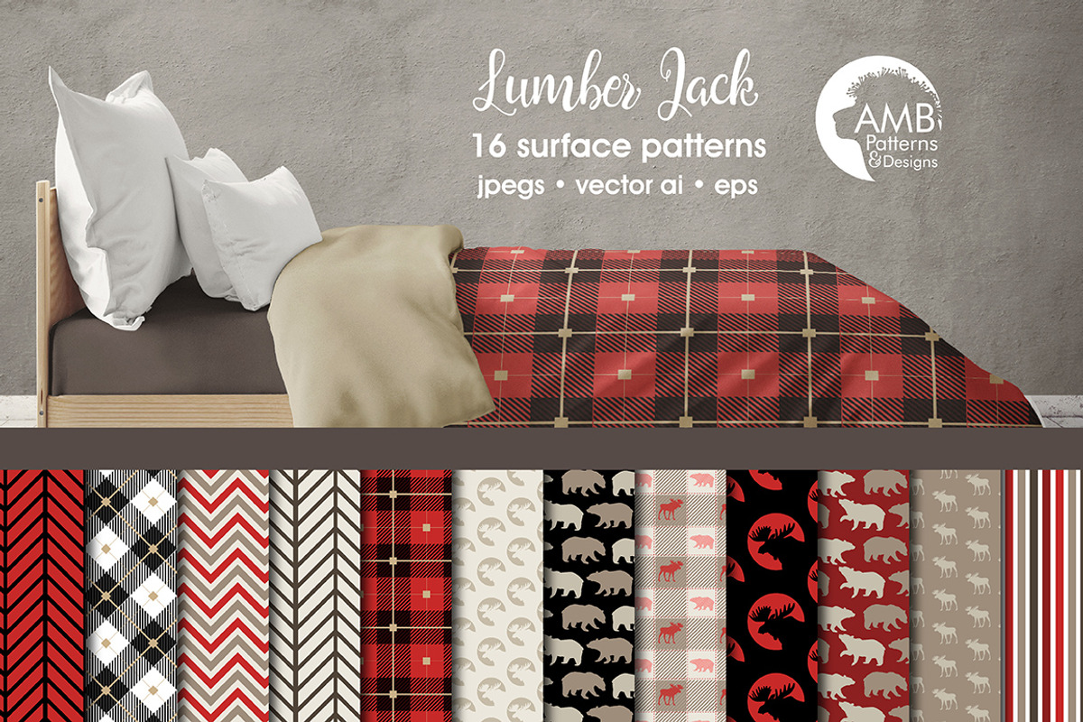 Lumberjack papers AMB-1871, a Pattern Graphic by AMBillustrations (Photo 1 of 5)