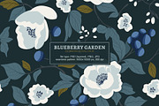 Blueberry Garden Elegant Pattern, a Pattern Graphic by Mariia Kovalchuk (Thumbnail 2 of 12)