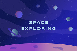 Space Exploring Vector Banner Design